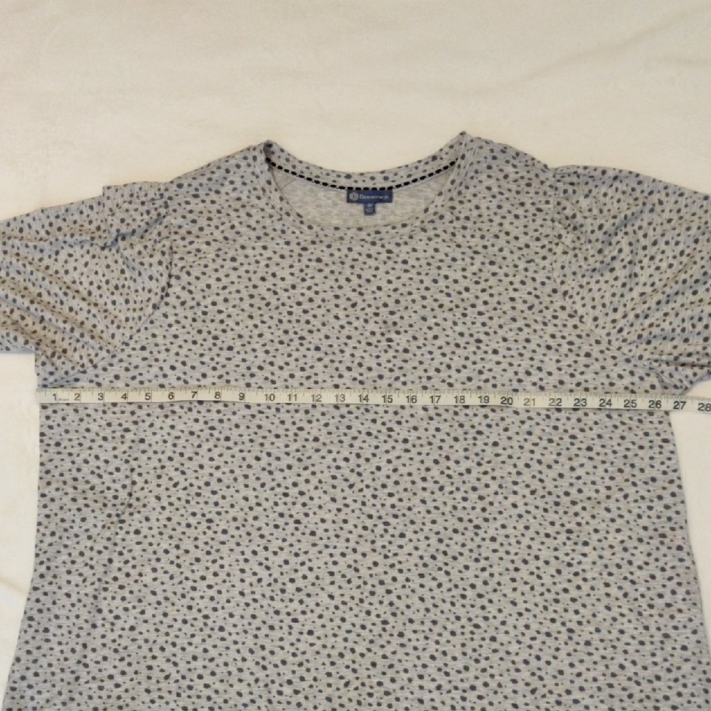 DEMOCRACY. Gray Polka Dot Women's Top - Picture 6 of 7
